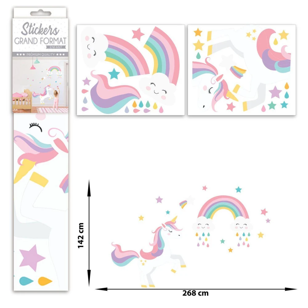 Stickers Enfant Grand Format Licorne