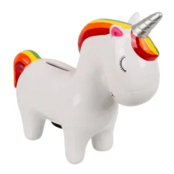 Tirelire Licorne 20 Cm - Blanche