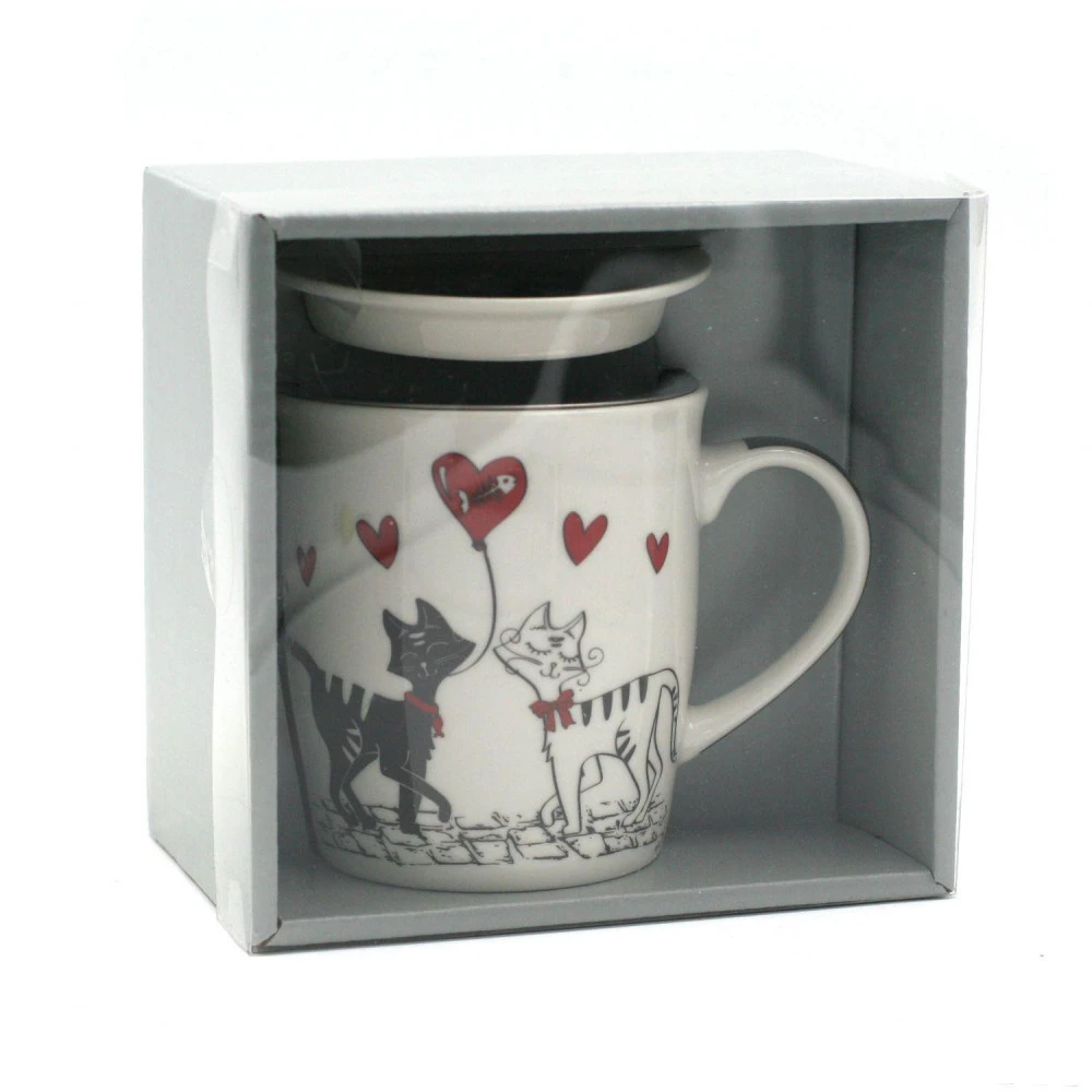 Tisanière En Porcelaine - Choupy Couple De Chats – Image 2