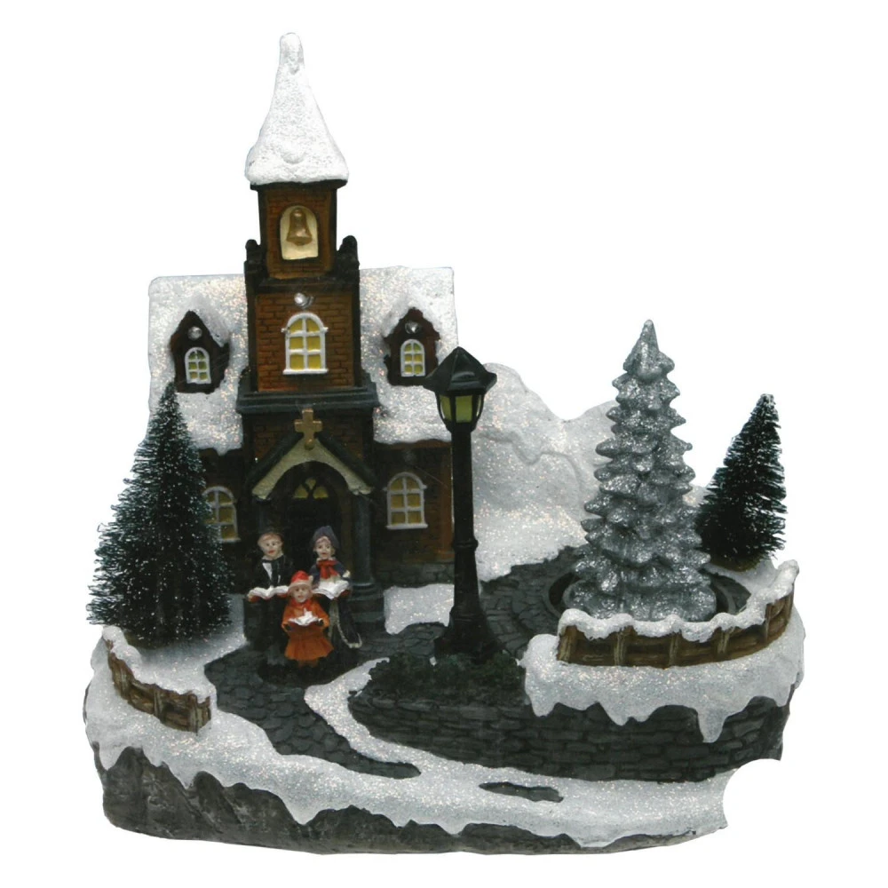Village De Noël Lumineux Avec Sapin Et Bonhomme De Neige - Modèle 2 – Image 2